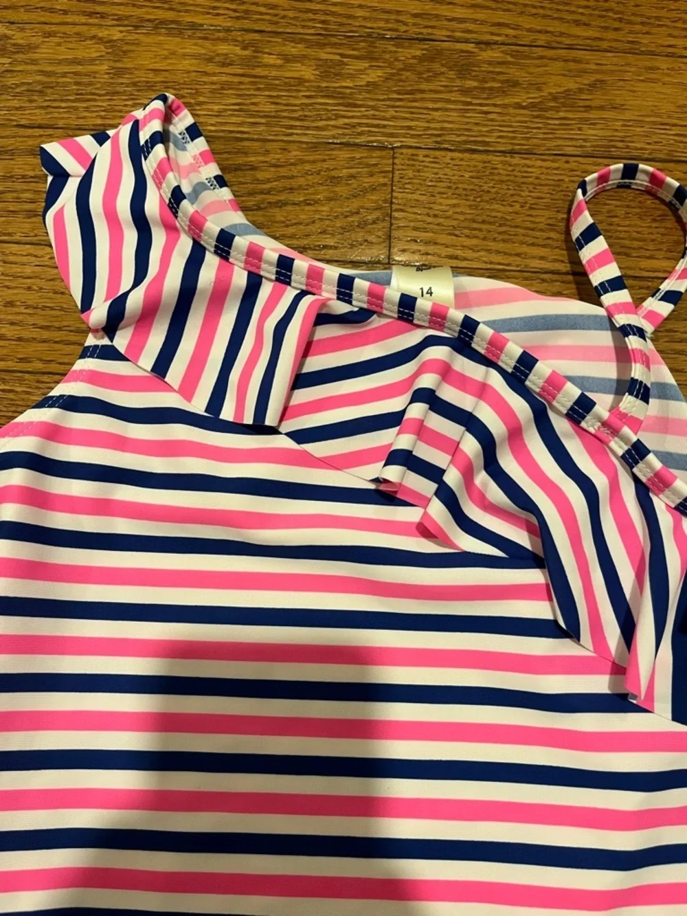 Girls striped tankini size 14, NWT